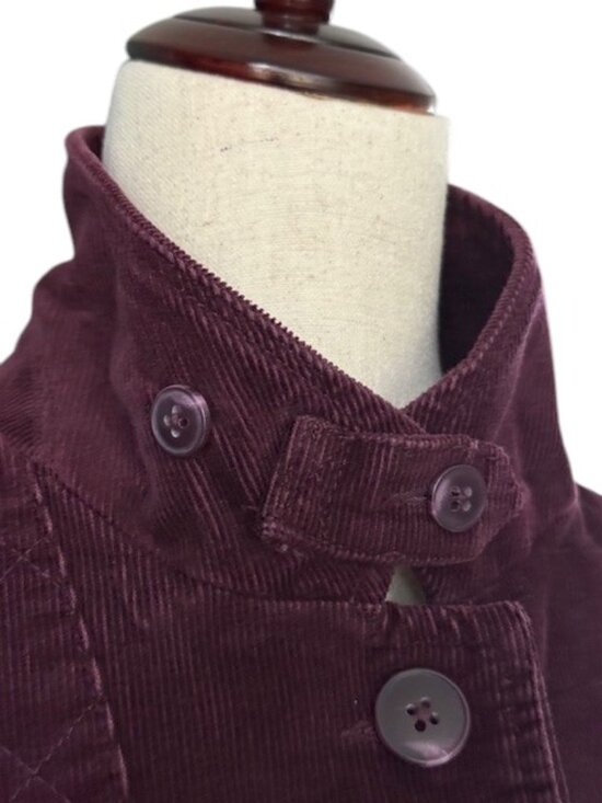 LL Bean Jacket Women Burgundy Button Down Corduroy Blazer Elbow Patch Med NWOT - Picture 9 of 16